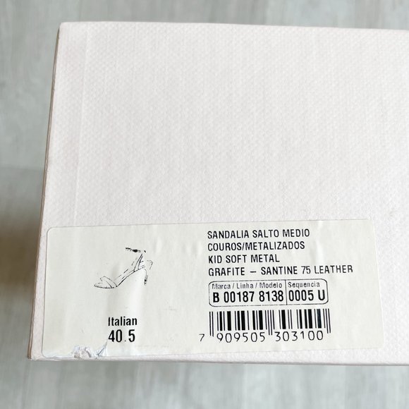 Alexandre Birman Graphite Metal Leather Sandals Size 40.5 US 9 9.5 NEW - Picture 13 of 15